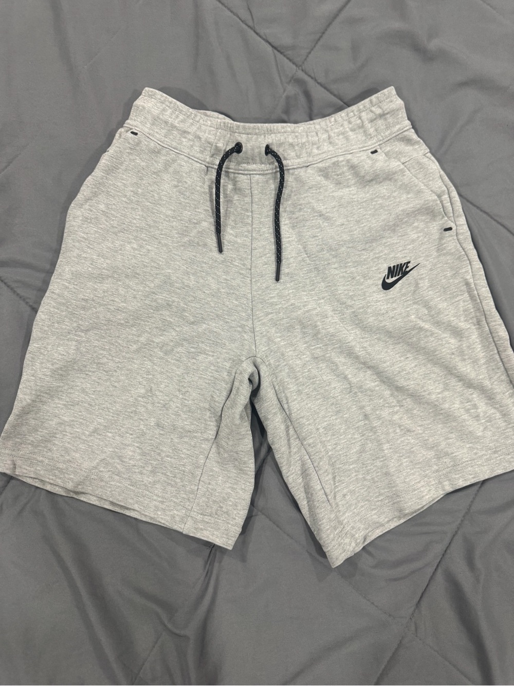 Nike Boy’s Light Gray Fleece Shorts with Drawstring